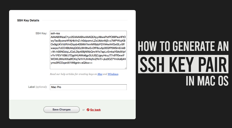 Generate ssh key pair mac os